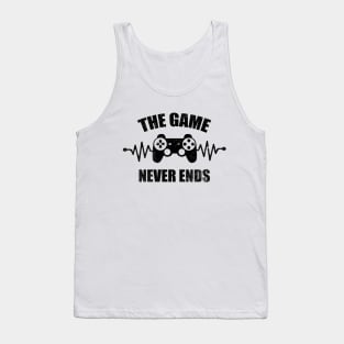 game never ends heartbeat controller gamer quote gaming Tank Top